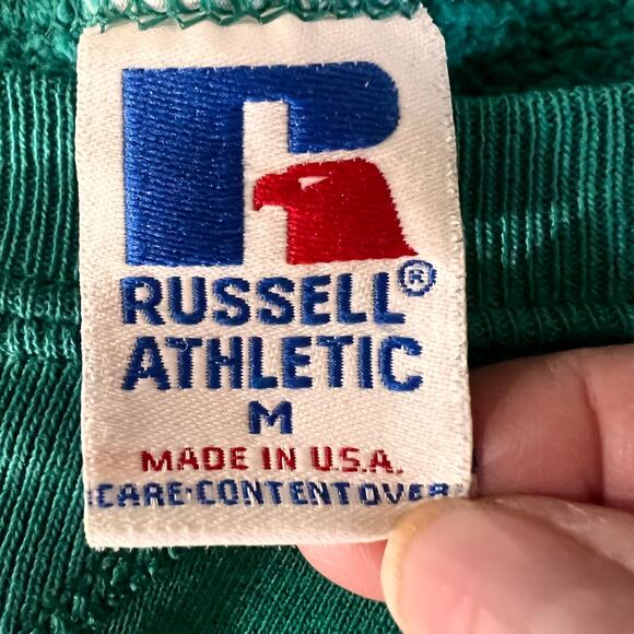 Russell Athletic Sweatshirt L Green Crewneck Made in USA Vintage - Picture 8 of 10